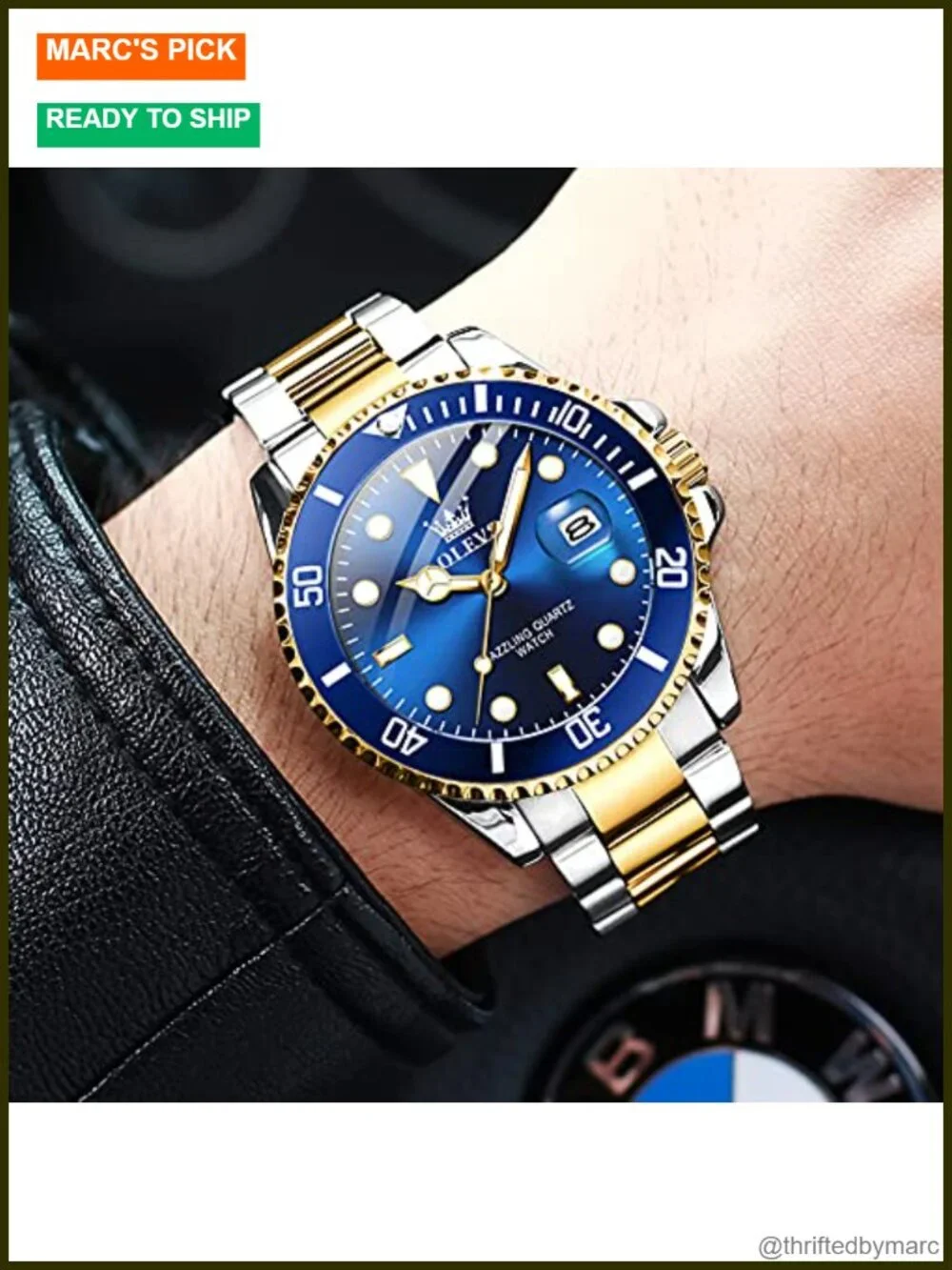 Classic Dress Watch with Date Japanese Quartz Stainless Steel Luminous
